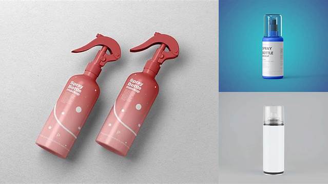 1194+ Plastic Spray Bottle PSD Mockup Front View Stylish PSD for Free