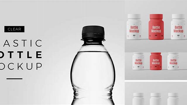 1195+ 355ml Plastic Bottle PSD Mockup Professional Photoshop Design Freebie