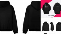 1195+ Hoodie Hitam Polos Depan Belakang Custom PSD Mockup Template