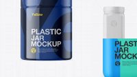 1196+ Plastic Jar in Shrink Sleeve PSD Mockup Front View PSD for Creative Projects