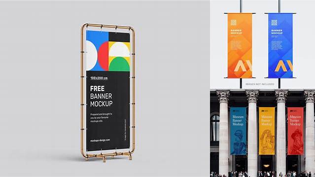 1197+ Vertical Banner Mockup Best Free Mockup PSD