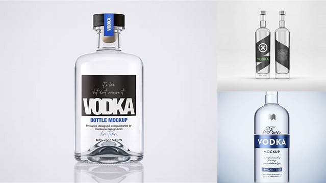 1198+ 750ml Glass Vodka Bottle PSD Mockup Custom Mockup Graphic Design