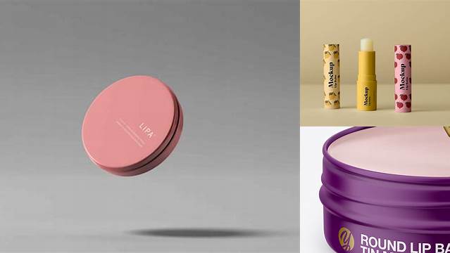 1198+ Matte Lip Balm Tin PSD Mockup Front View High-Angle Shot Download Free Premium Design PSD