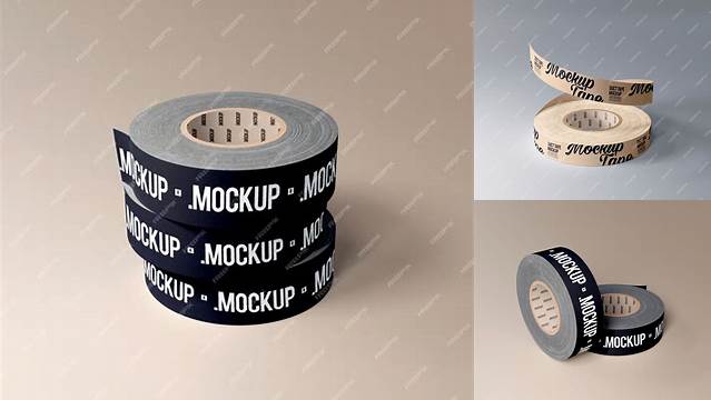 1200+ Two Textured Duct Tape Rolls PSD Mockup PSD Download