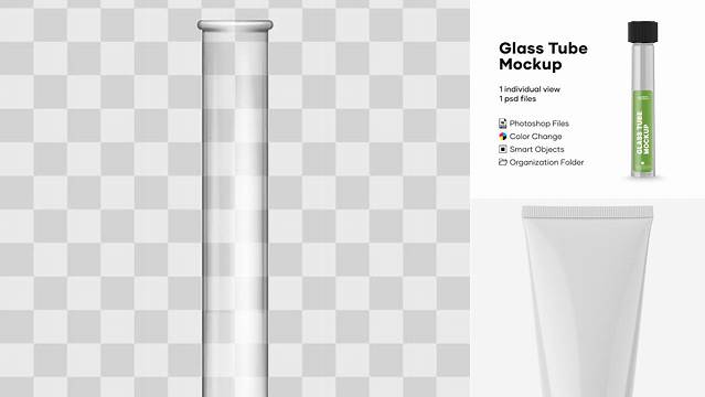 1203+ Glass Tube Mockup Smart PNG Image