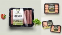 1205+ 5 Sausages in Plastic Package PSD Mockup Free Downloadable PSD