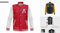 1206+ Men’s Varsity Jacket PSD Mockup Front View Versatile and Elegant PSD File