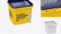 1209+ Matte Square Butter Tub PSD Mockup Halfside View High-Angle Shot Creative High-Resolution PSD Freebie