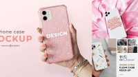 1211+ Clear Phone Case Mockup Free Easy Editable