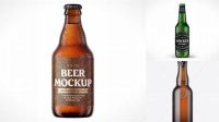 1214+ 375ml Amber Glass Beer Bottle PSD Mockup Download Exclusive PSD Mockups