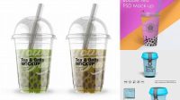 1215+ Bubble Tea Cup Mockup Free PSD File for Designers