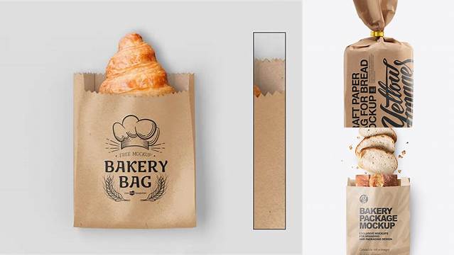 1218+ Middle Kraft Paper Bread Bag PSD Mockup Exclusive Free Photoshop Asset