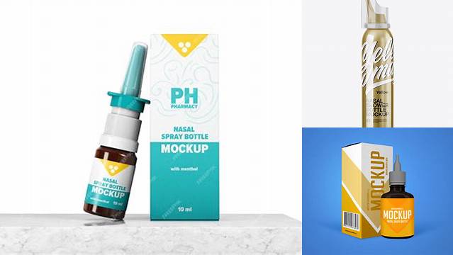 1222+ Nasal Shower Bottle PSD Mockup Professional Photoshop Design Freebie