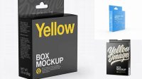 1223+ Glossy Box with Hang Tab PSD Mockup Half Side View High-Angle Shot Free Graphic Design Mockup File