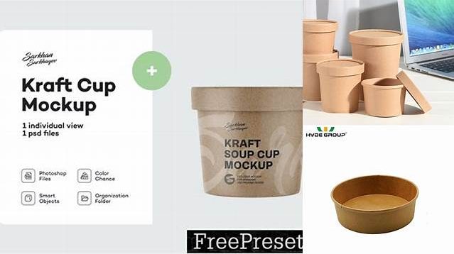 1223+ Kraft Paper Soup Cup Modern Photoshop Resource