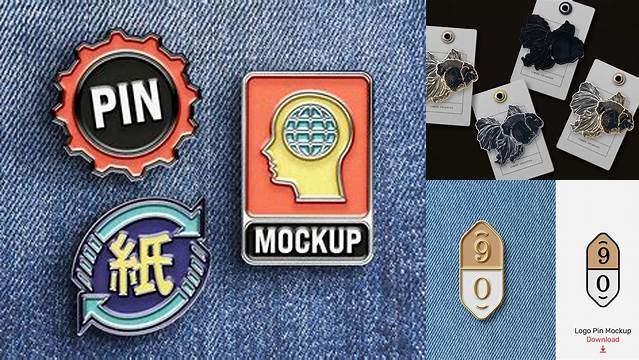 1225+ Logo Enamel Pin Mockup Vk Free Downloadable PSD