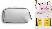 1226+ Cosmetic Bag PSD Mockup Back Half Side View Advanced and Editable PSD Template Free