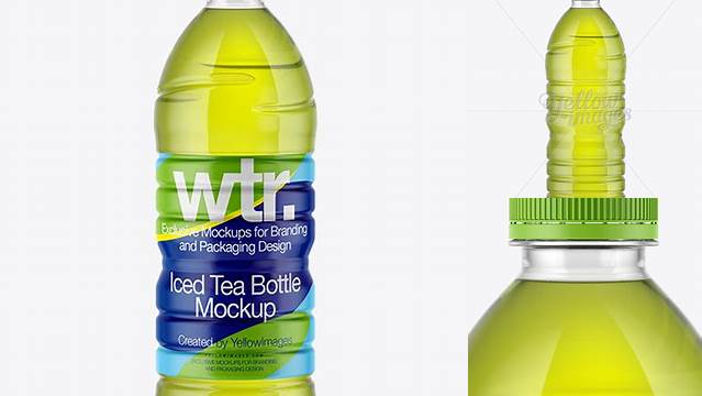 1229+ 750ml Iced Green Tea Bottle PSD Mockup High-End Layered Mockup Free