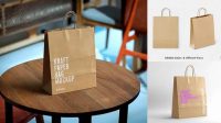 1229+ Stitched Kraft Paper Bag PSD Mockup Front View Versatile Photoshop File