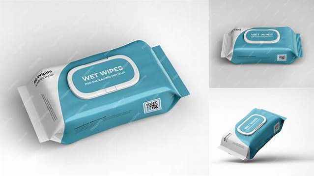 1230+ Matte Wet Wipe Pack PSD Mockup Top View Versatile Mockup for Designers