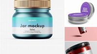 1230+ Metallic Jar PSD Mockup Front View Fully Layered PSD Freebie