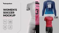 1230+ Women’s Soccer Kit PSD Mockup Back View Versatile and Modern PSD Mockup