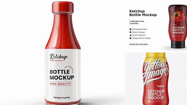 1231+ 250g Ketchup Bottle PSD Mockup Exclusive Free Photoshop Mockup