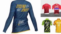 1231+ Women’s Cycling Jersey PSD Mockup Back View Smart Layer PSD