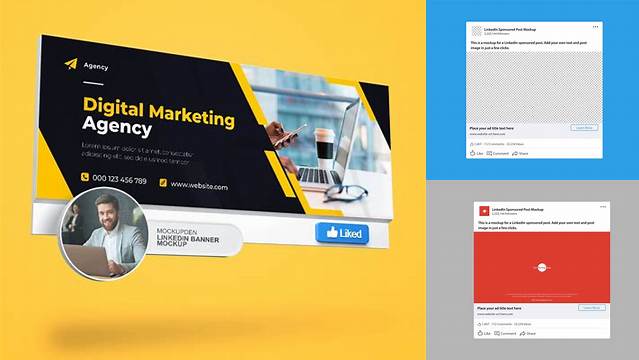 1232+ Linkedin Ad Mockup Free PSD Free Download