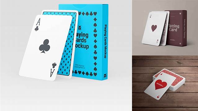 1235+ Deck of 52 Playing Cards PSD Mockup Top View Editable Photoshop Free Mockup