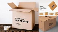 1237+ Cardboard Display Box PSD Mockup Free PSD