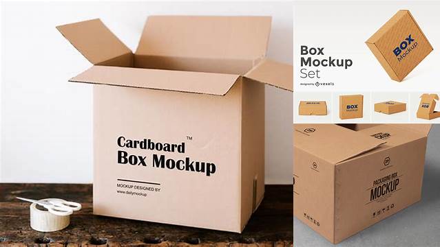 1237+ Cardboard Display Box PSD Mockup Free PSD