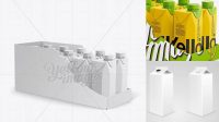 1239+ 10 Drink Carton Boxes in Shelf-ready Package Opened Halfside View Fully Layered PSD Freebie