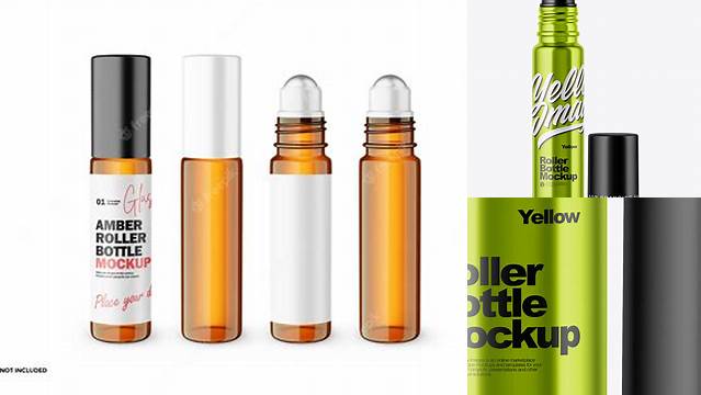 1240+ 10ml Metallized Roller Bottle PSD Mockup Premium Free Graphic Resource