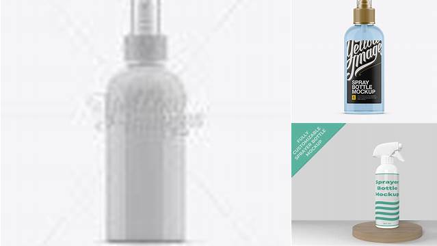 1241+ 100ml Glossy Plastic Sprayer Bottle PSD Mockup Editable Design PSD File