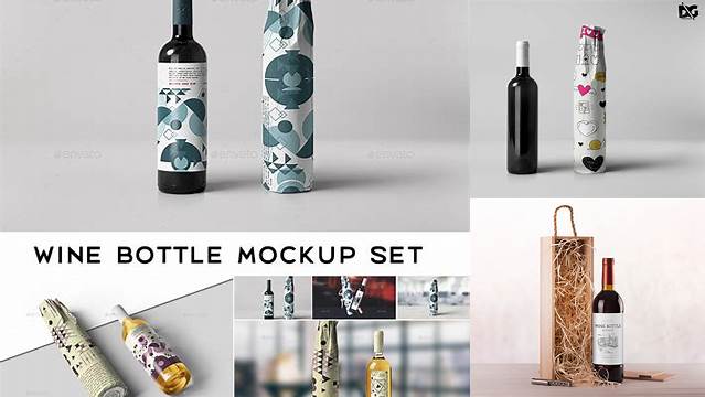 1242+ Wine Bottle in Kraft Wrap PSD Mockup Layered PSD File Free Download