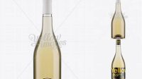 1243+ Clear Glass Burgundy Bottle with White Wine HQ PSD Mockup High-Resolution Graphic