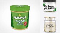 1244+ Cannabis Jar Mockup Professional PSD Template