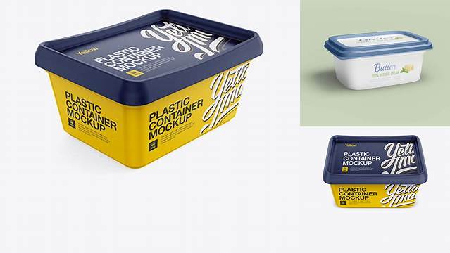 1249+ Matte Butter Tub PSD Mockup Front View High-Angle Shot Free Graphic Mockup PSD