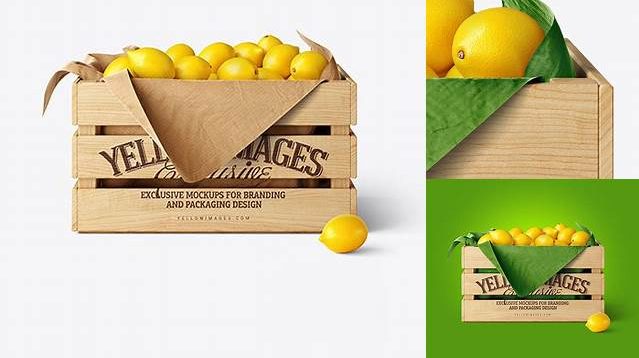 1249+ Wooden Crate With Lemons PSD Mockup Free Graphic Design Resource