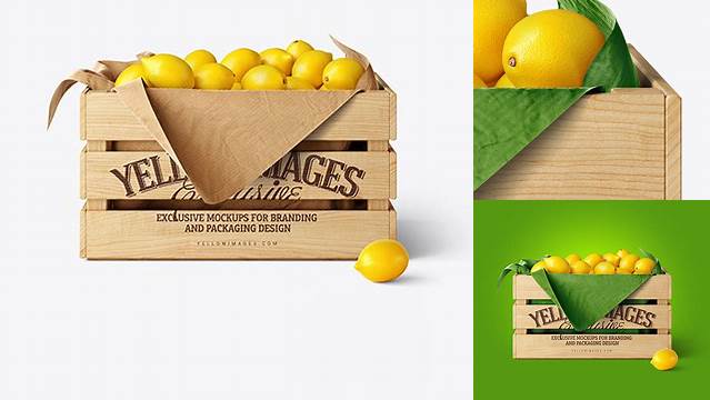 1249+ Wooden Crate With Lemons PSD Mockup Free Graphic Design Resource