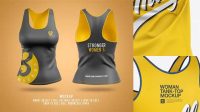 1250+ Womens Tank Top Premium PSD Mockup Back Halfside View Smart Layer Mockup Free