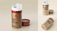 1251+ Opened Paper Tube PSD Mockup Front View Free Downloadable PSD