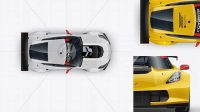 1253+ Chevrolet Corvette C7R PSD Mockup Top View Fully Editable Photoshop PSD Free Download