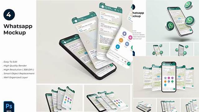 1255+ Mockup Whatsapp Business High-Quality Creative PSD