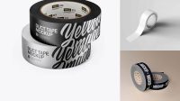 1256+ Two Metallic Duct Tape Rolls PSD Mockup Front View Modern Free PSD Template