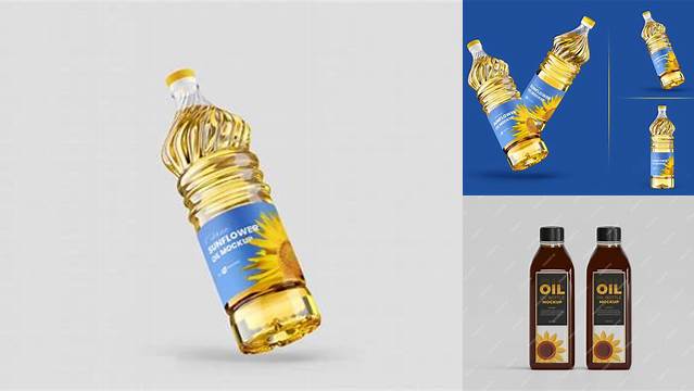 1257+ Plastic Sunflower Oil Bottle PSD Mockup Free PSD Mockup Resource