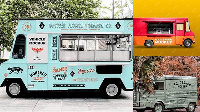 1259+ Foodtruck PSD Mockup Side View Photoshop PSD Free for Designers