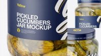 1260+ 700ml Clear Glass Cucumbers Jar PSD Mockup Smart Editable Design Mockup