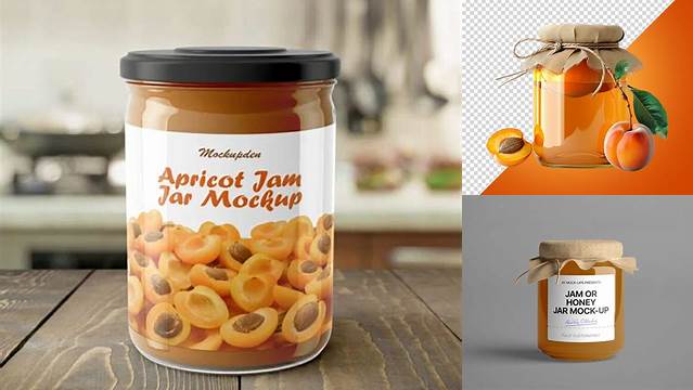 1260+ Apricot Jam Jar PSD Mockup Photoshop Resource Free